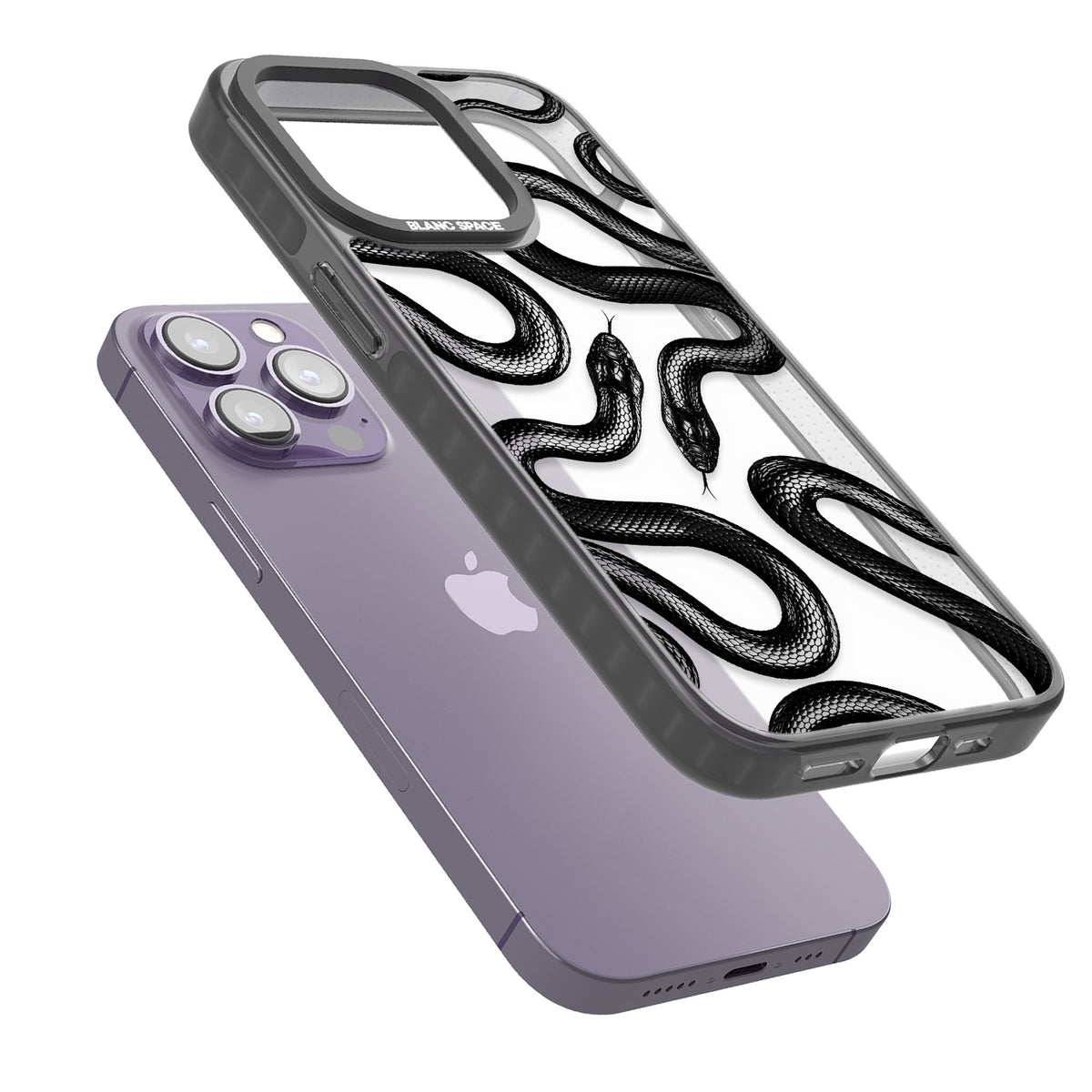 Black Kingsnake iPhone 15 Pro Max Impact Black Phone Case angled