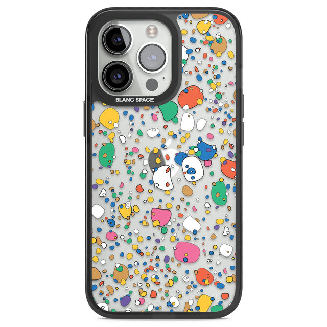 Colourful Confetti Pebbles Black Impact Phone Case for iPhone 13 Pro, iPhone 14 Pro, iPhone 15 Pro