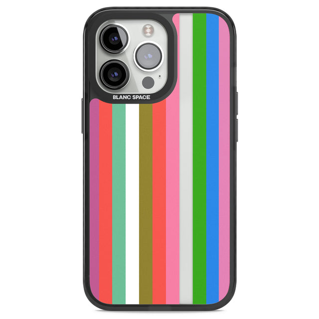 Vibrant Stripes Black Impact Phone Case for iPhone 13 Pro, iPhone 14 Pro, iPhone 15 Pro