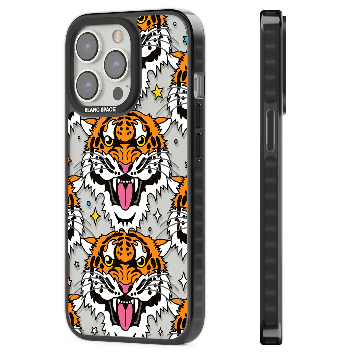 Fierce Jungle Tigers Black Impact Phone Case for iPhone 13 Pro, iPhone 14 Pro, iPhone 15 Pro
