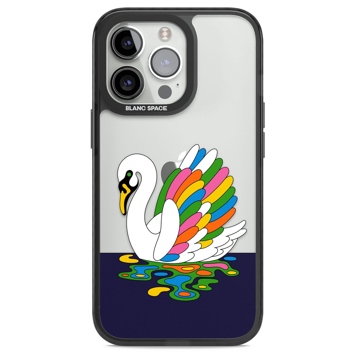 Serene Swan Black Impact Phone Case for iPhone 13 Pro, iPhone 14 Pro, iPhone 15 Pro