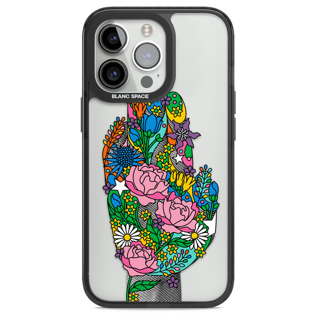 Garden Touch Black Impact Phone Case for iPhone 13 Pro, iPhone 14 Pro, iPhone 15 Pro