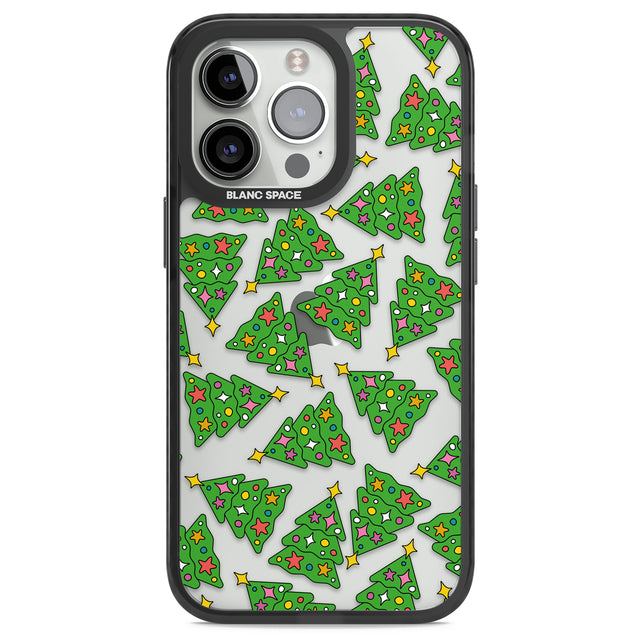 Christmas Tree Pattern Black Impact Phone Case for iPhone 13 Pro, iPhone 14 Pro, iPhone 15 Pro