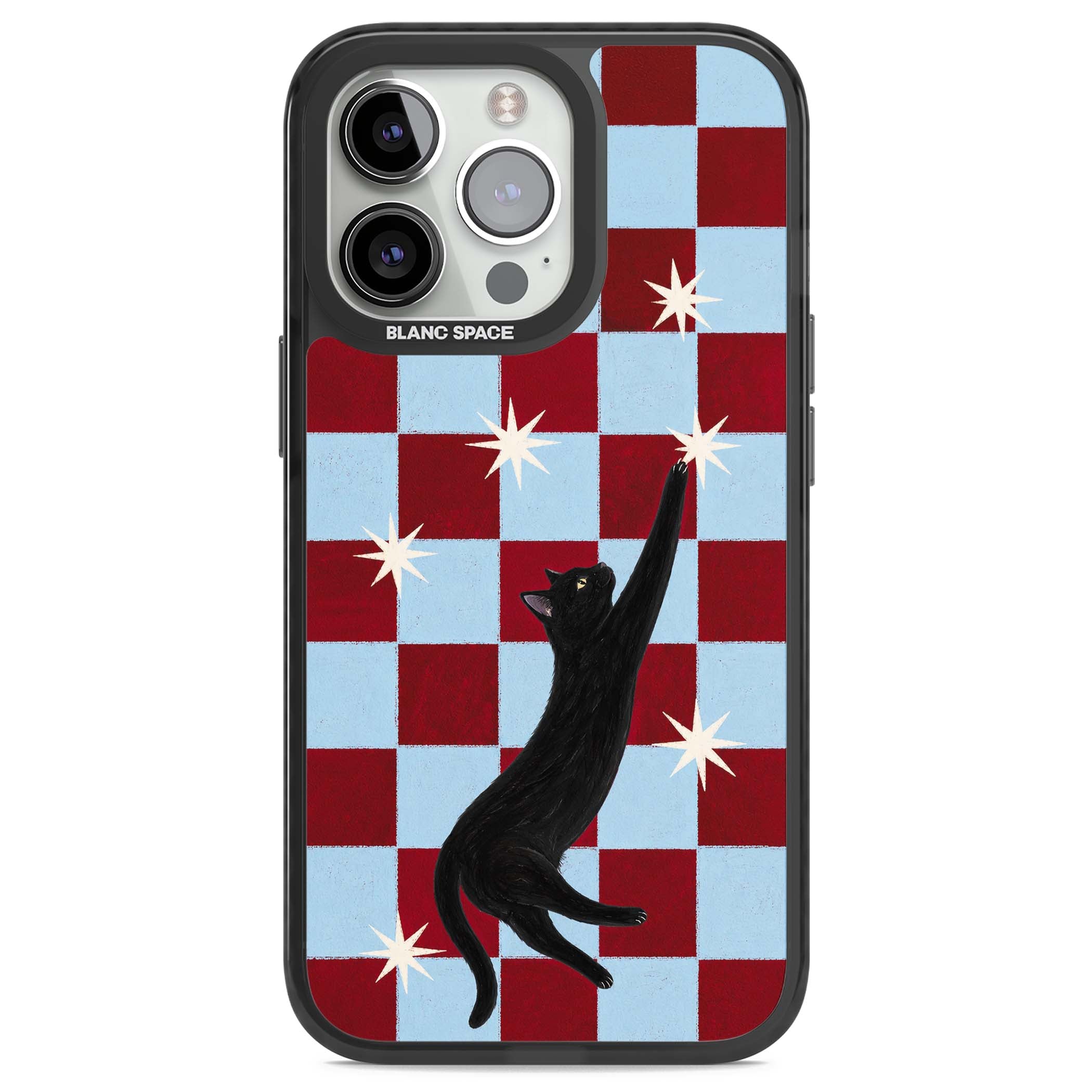 Starlit Kitty animals iPhone case | Black Impact case for iPhone 13 Pro, iPhone 14 Pro, iPhone 15 Pro