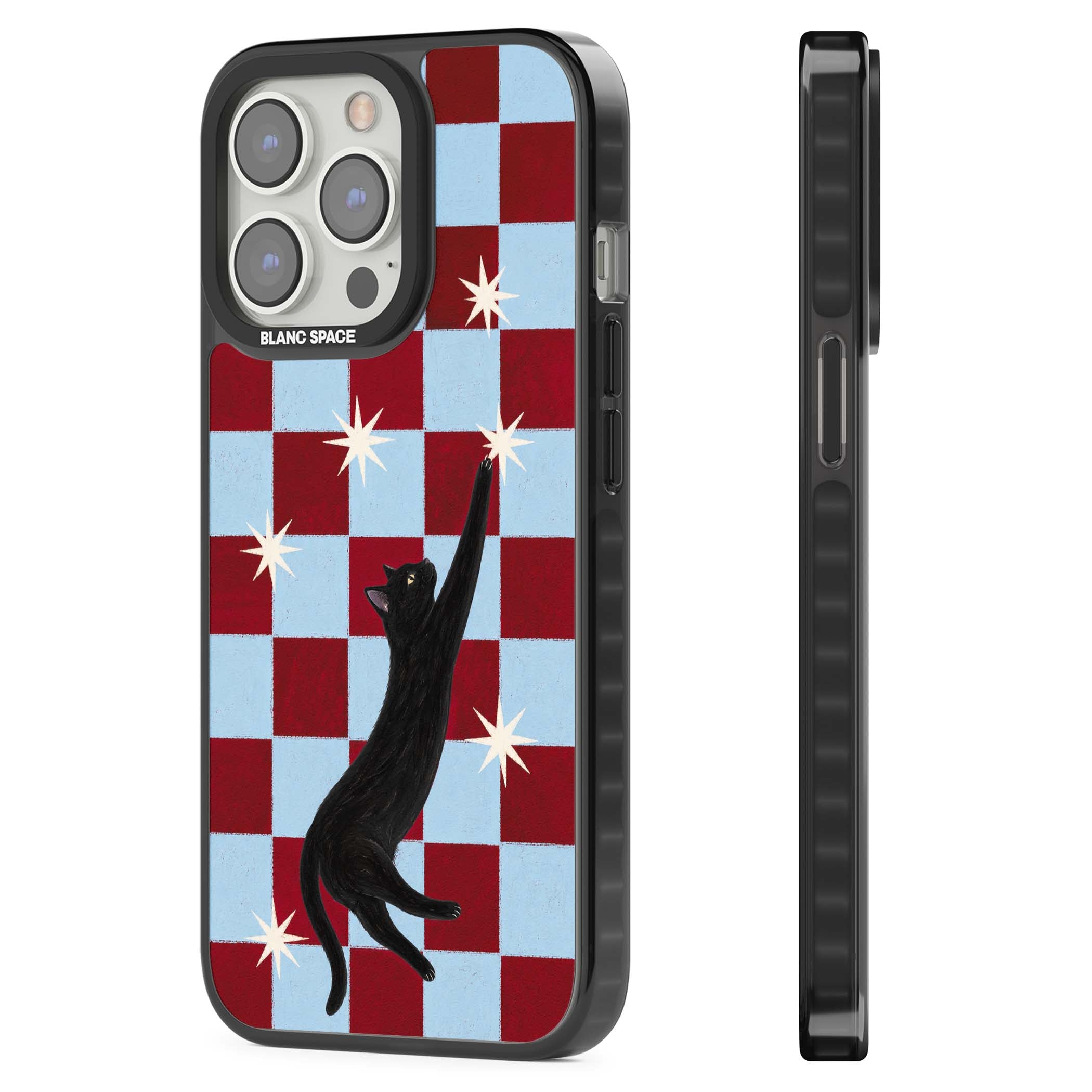 Starlit Kitty animals iPhone case | Black Impact case for iPhone 13 Pro, iPhone 14 Pro, iPhone 15 Pro