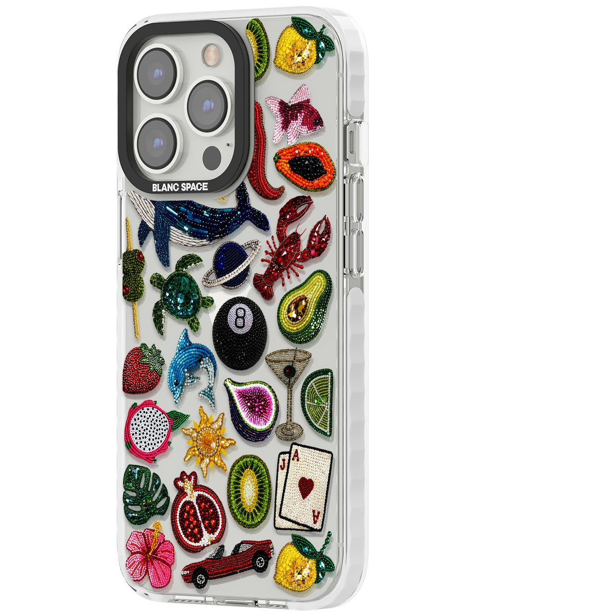 Beaded Mix iPhone 13 Pro / iPhone 13 Pro Max / iPhone 14 Pro / iPhone 14 Pro Max / iPhone 15 Pro / iPhone 15 Pro Max Impact Clear Phone Case side