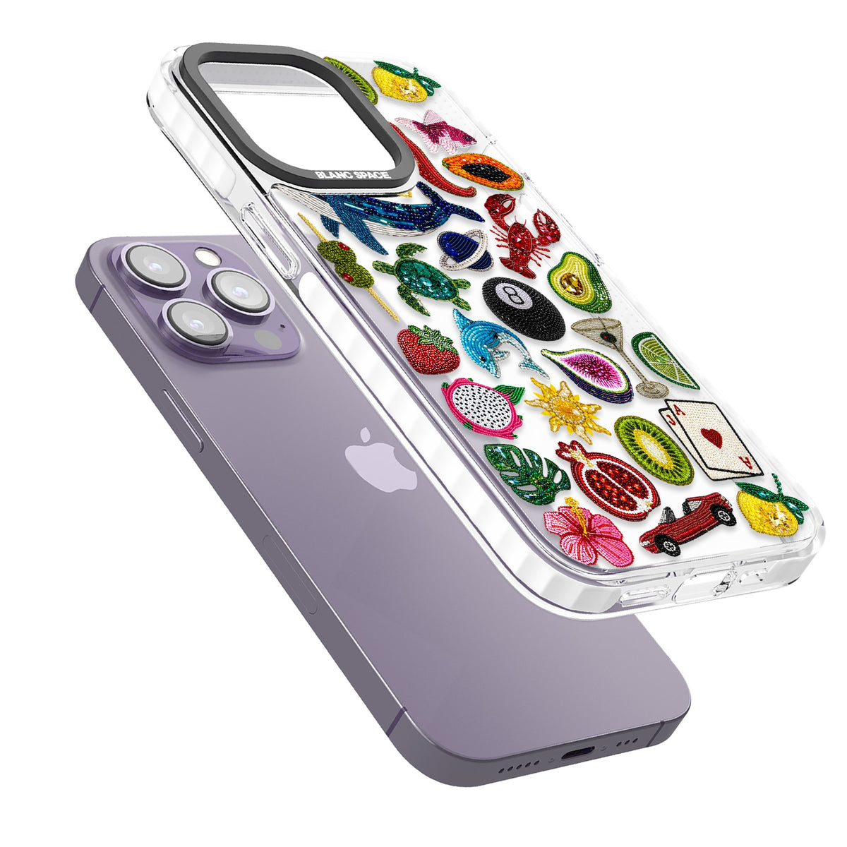 Beaded Mix iPhone 13 Pro / iPhone 13 Pro Max / iPhone 14 Pro / iPhone 14 Pro Max / iPhone 15 Pro / iPhone 15 Pro Max Impact Clear Phone Case angled