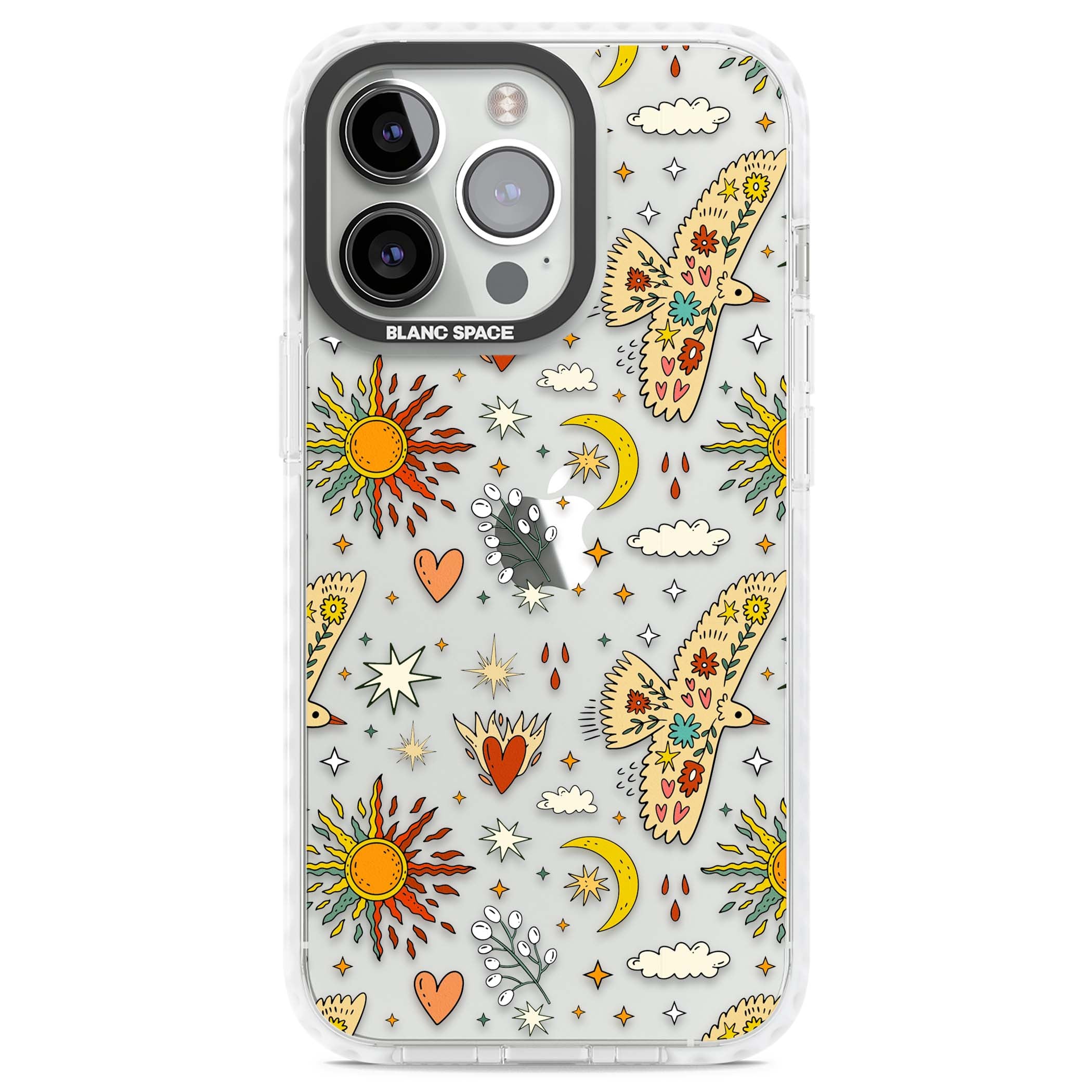 Elevate Your Phone'S Style With This Boho Celestial Sun & Eye Phone Case, Featuring A Mystical Blend Of Suns, All-Seeing Eyes, Butterflies, Stars, And