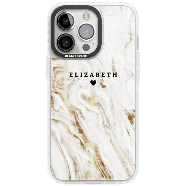 Personalised White Gilded Marble