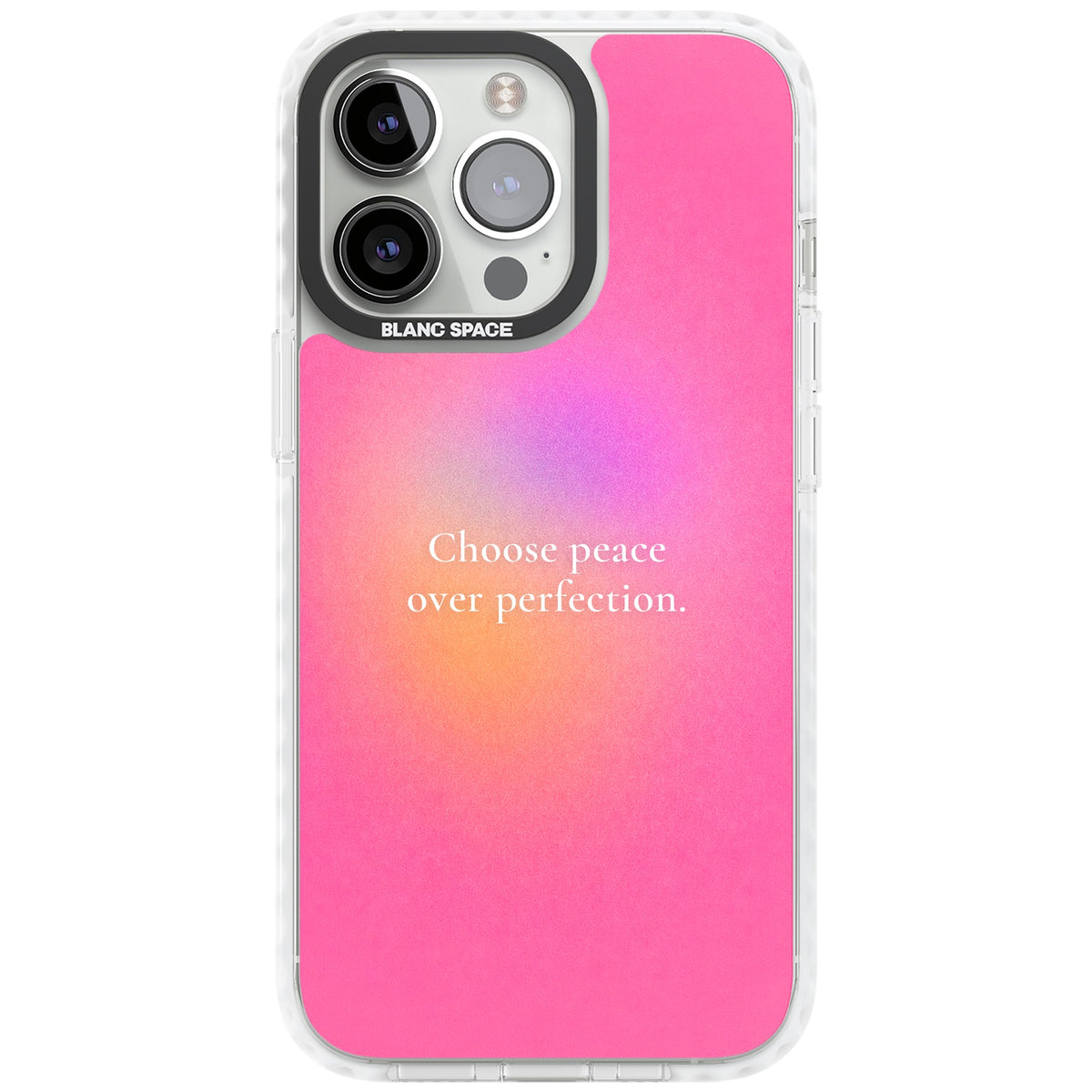 Peace Over Perfection iPhone 13 Pro / iPhone 13 Pro Max / iPhone 14 Pro / iPhone 14 Pro Max / iPhone 15 Pro / iPhone 15 Pro Max Impact Pro Clear Phone Case front