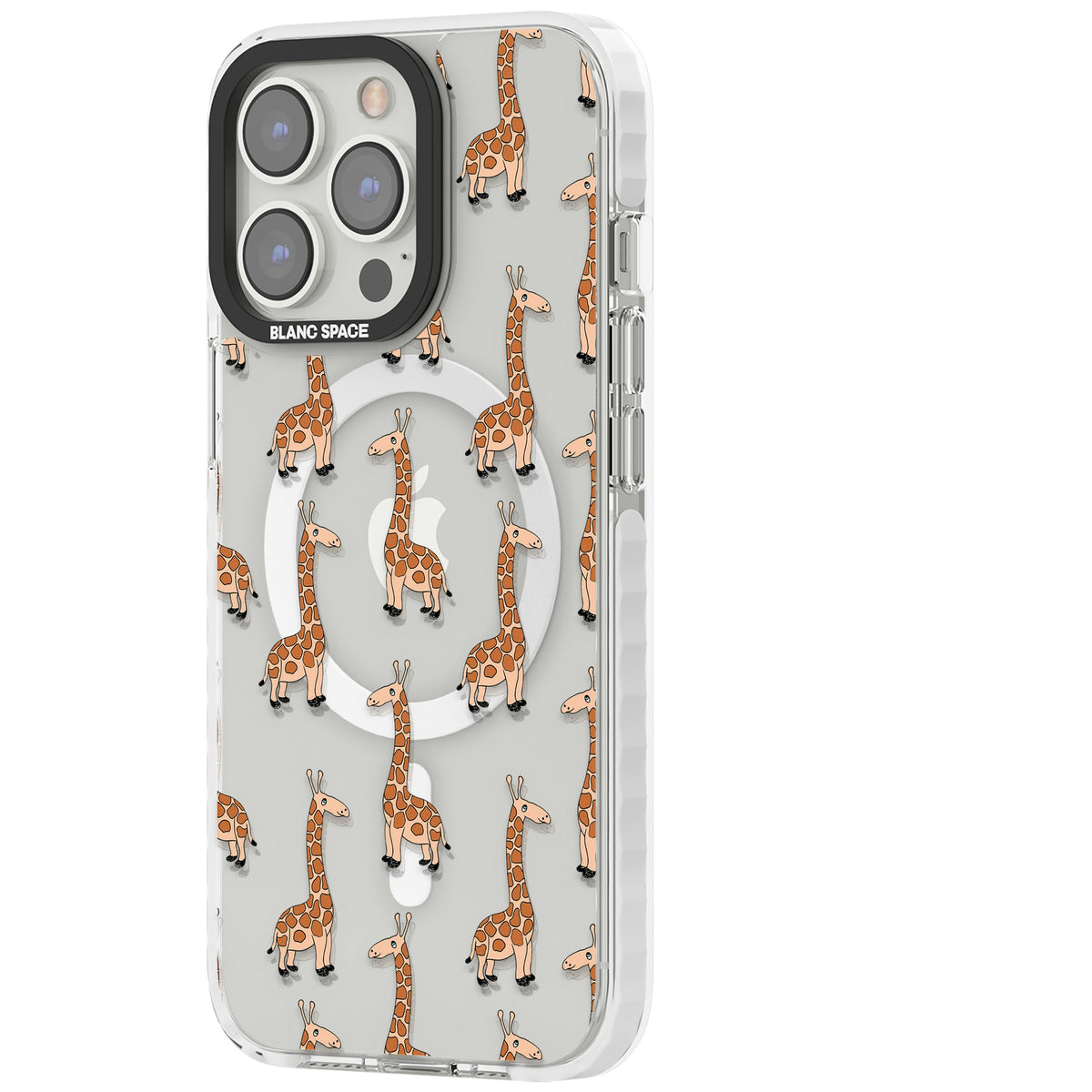 Cute Giraffe Pattern Clear iPhone 13 Pro / iPhone 13 Pro Max / iPhone 14 Pro / iPhone 14 Pro Max / iPhone 15 Pro / iPhone 15 Pro Max Impact Pro Clear Phone Case side