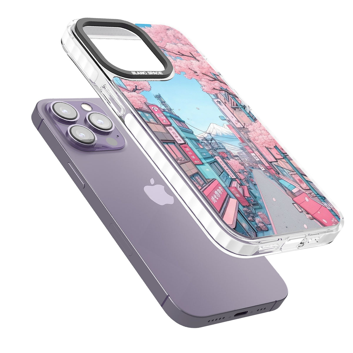 Sakura Lane iPhone 13 Pro / iPhone 13 Pro Max / iPhone 14 Pro / iPhone 14 Pro Max / iPhone 15 Pro / iPhone 15 Pro Max Impact Pro Clear Phone Case angled
