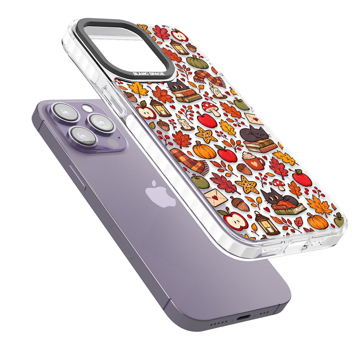 Autumn Mix iPhone 13 Pro / iPhone 13 Pro Max / iPhone 14 Pro / iPhone 14 Pro Max / iPhone 15 Pro / iPhone 15 Pro Max Impact Pro Clear Phone Case angled