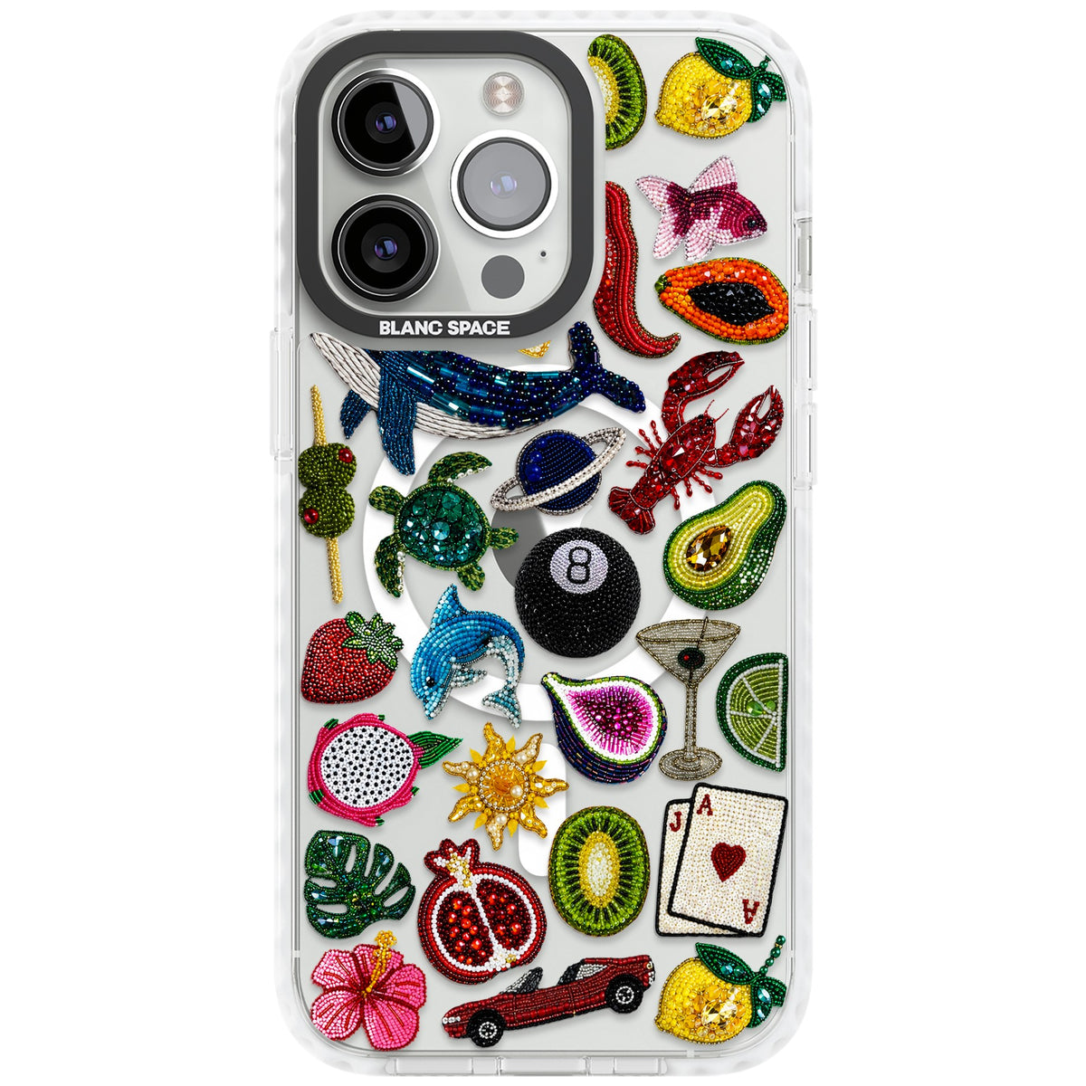 Beaded Mix iPhone 13 Pro / iPhone 13 Pro Max / iPhone 14 Pro / iPhone 14 Pro Max / iPhone 15 Pro / iPhone 15 Pro Max Impact Pro Clear Phone Case front
