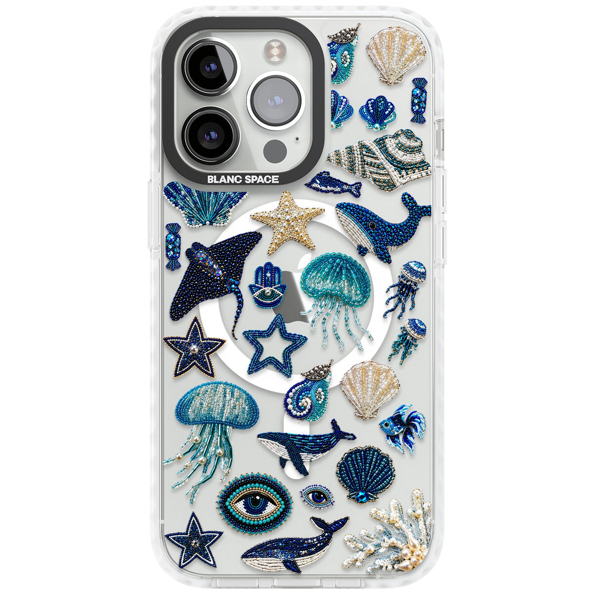 Beaded Coastal iPhone 13 Pro / iPhone 13 Pro Max / iPhone 14 Pro / iPhone 14 Pro Max / iPhone 15 Pro / iPhone 15 Pro Max Impact Pro Clear Phone Case front