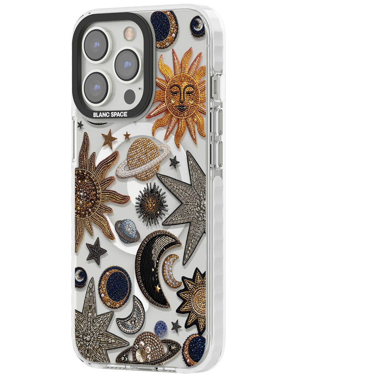 Beaded Cosmos iPhone 13 Pro / iPhone 13 Pro Max / iPhone 14 Pro / iPhone 14 Pro Max / iPhone 15 Pro / iPhone 15 Pro Max Impact Pro Clear Phone Case side