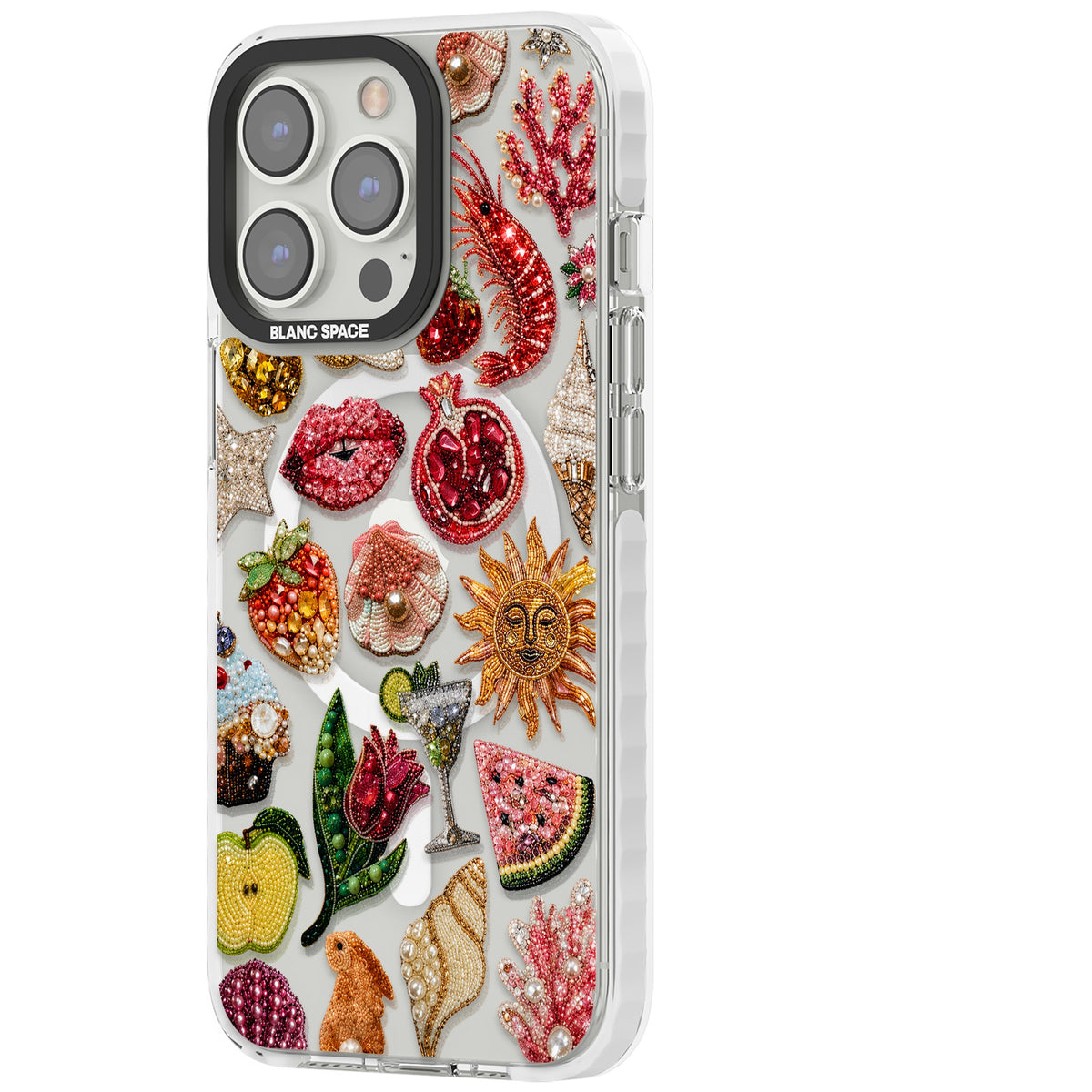 Beaded Riviera iPhone 13 Pro / iPhone 13 Pro Max / iPhone 14 Pro / iPhone 14 Pro Max / iPhone 15 Pro / iPhone 15 Pro Max Impact Pro Clear Phone Case side