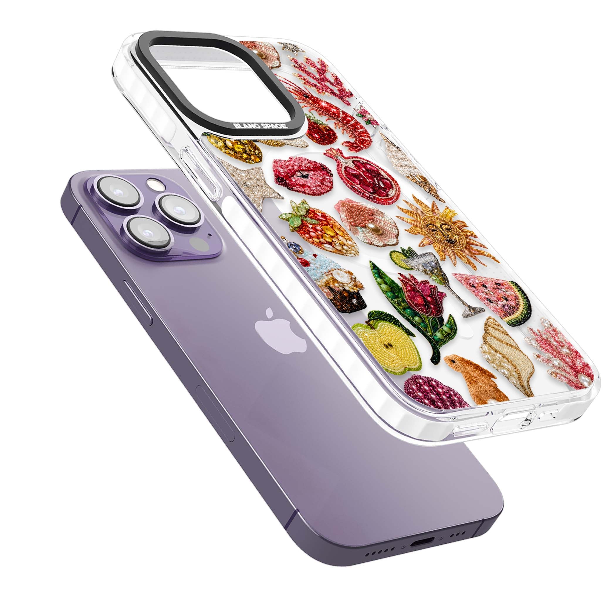 Beaded Riviera coquette iPhone case | Impact Magsafe case for iPhone 13 Pro, iPhone 14 Pro, iPhone 15 Pro