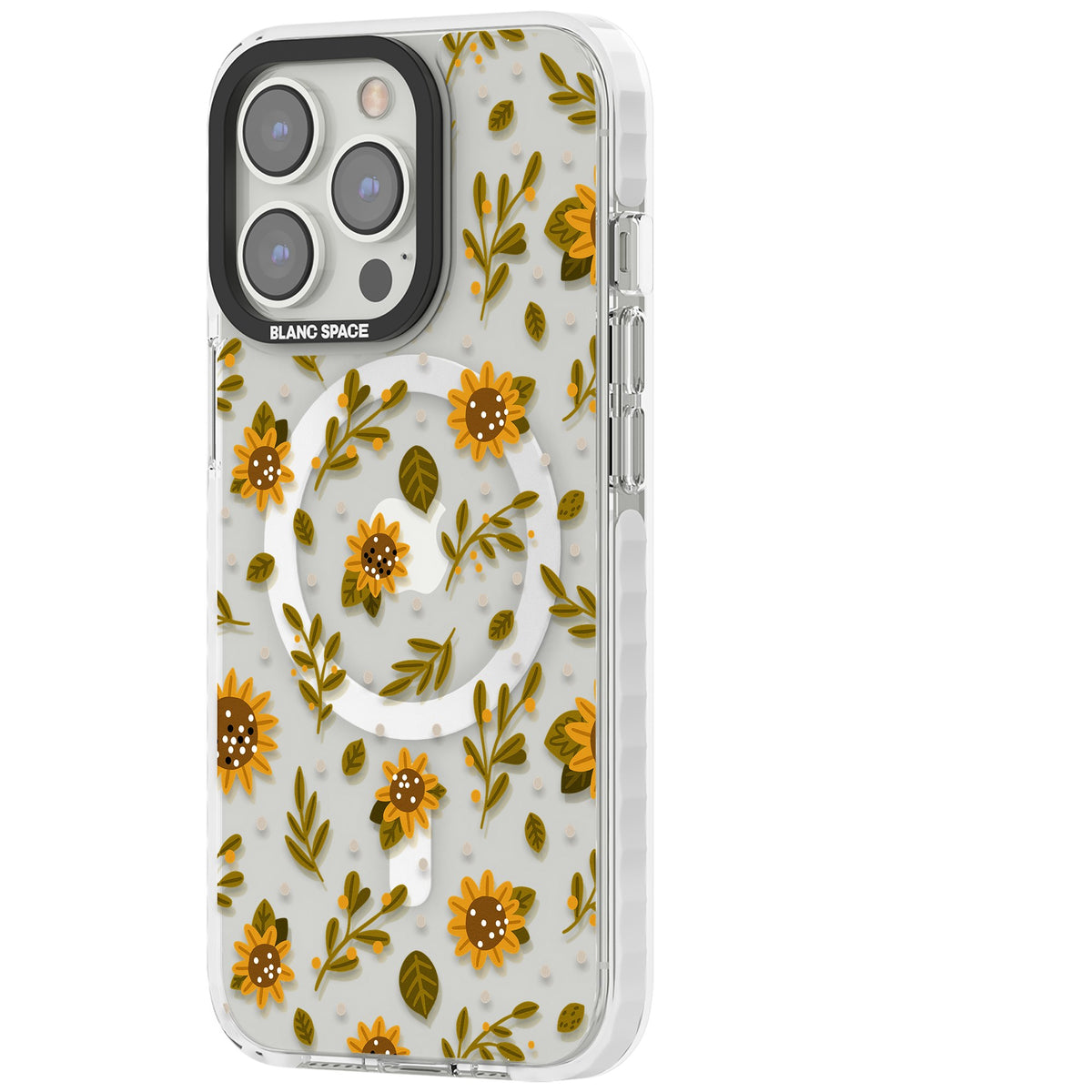 Bees & Sunflowers iPhone 13 Pro / iPhone 13 Pro Max / iPhone 14 Pro / iPhone 14 Pro Max / iPhone 15 Pro / iPhone 15 Pro Max Impact Pro Clear Phone Case side