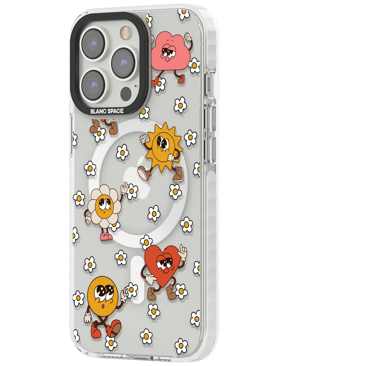 Daisies & Friends iPhone 13 Pro / iPhone 13 Pro Max / iPhone 14 Pro / iPhone 14 Pro Max / iPhone 15 Pro / iPhone 15 Pro Max Impact Pro Clear Phone Case side