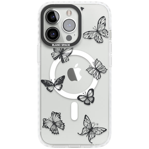 Grey Butterfly Line Pattern