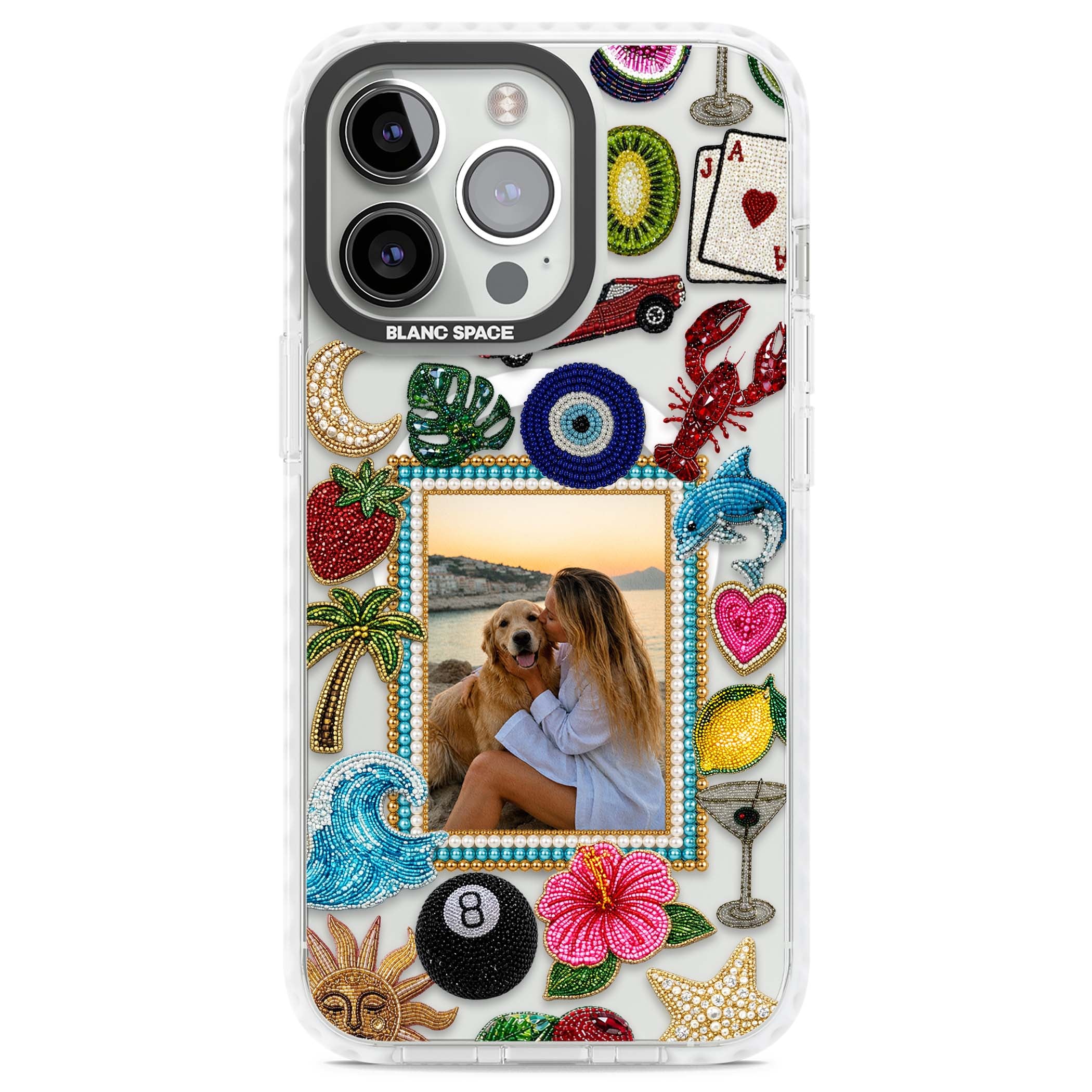 Beaded Photo coastal iPhone case | Impact Magsafe case for iPhone 13 Pro, iPhone 14 Pro, iPhone 15 Pro