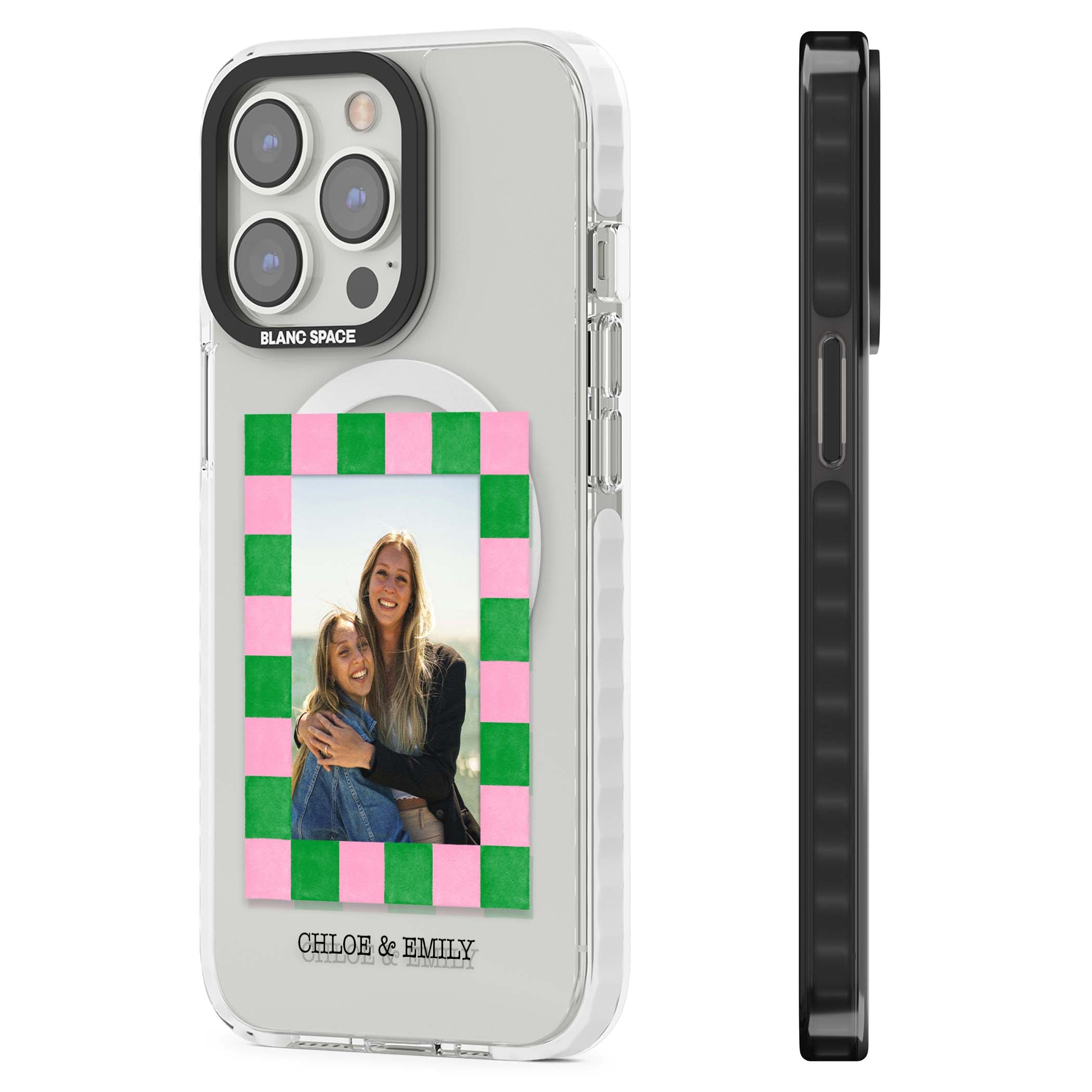 Riviera Check Photo cute iPhone case | Impact Magsafe case for iPhone 13 Pro, iPhone 14 Pro, iPhone 15 Pro