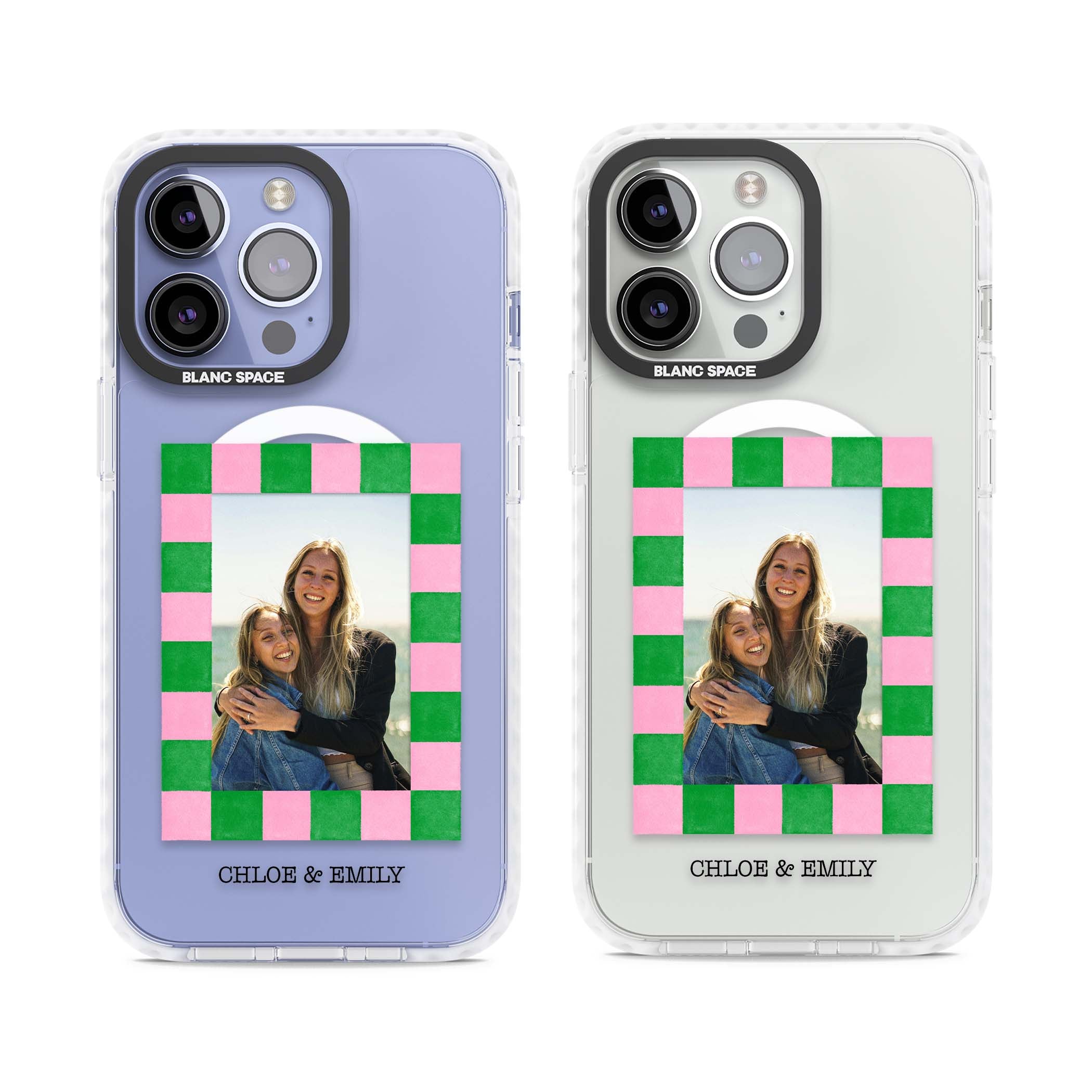 Riviera Check Photo cute iPhone case | Impact Magsafe case for iPhone 13 Pro, iPhone 14 Pro, iPhone 15 Pro