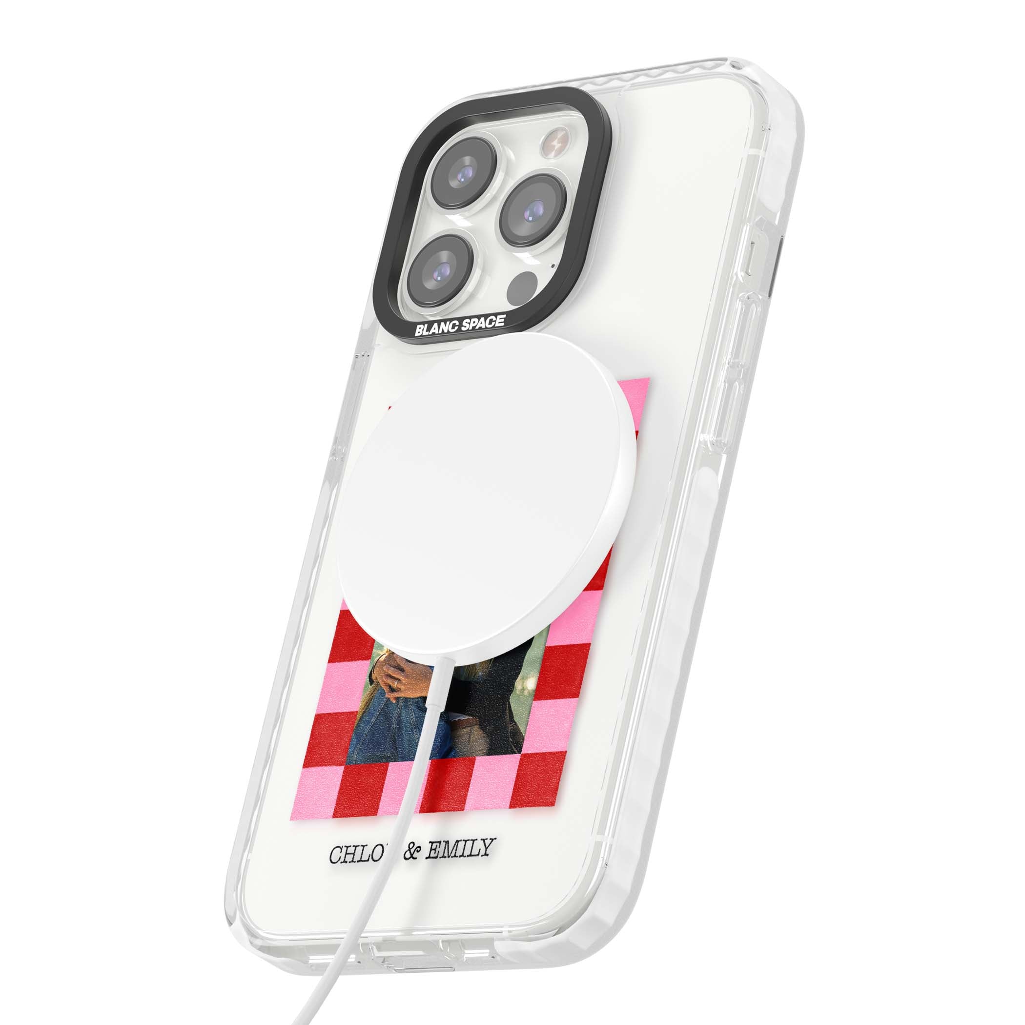 Bubblegum Check Photo for her iPhone case | Impact Magsafe case for iPhone 13 Pro, iPhone 14 Pro, iPhone 15 Pro