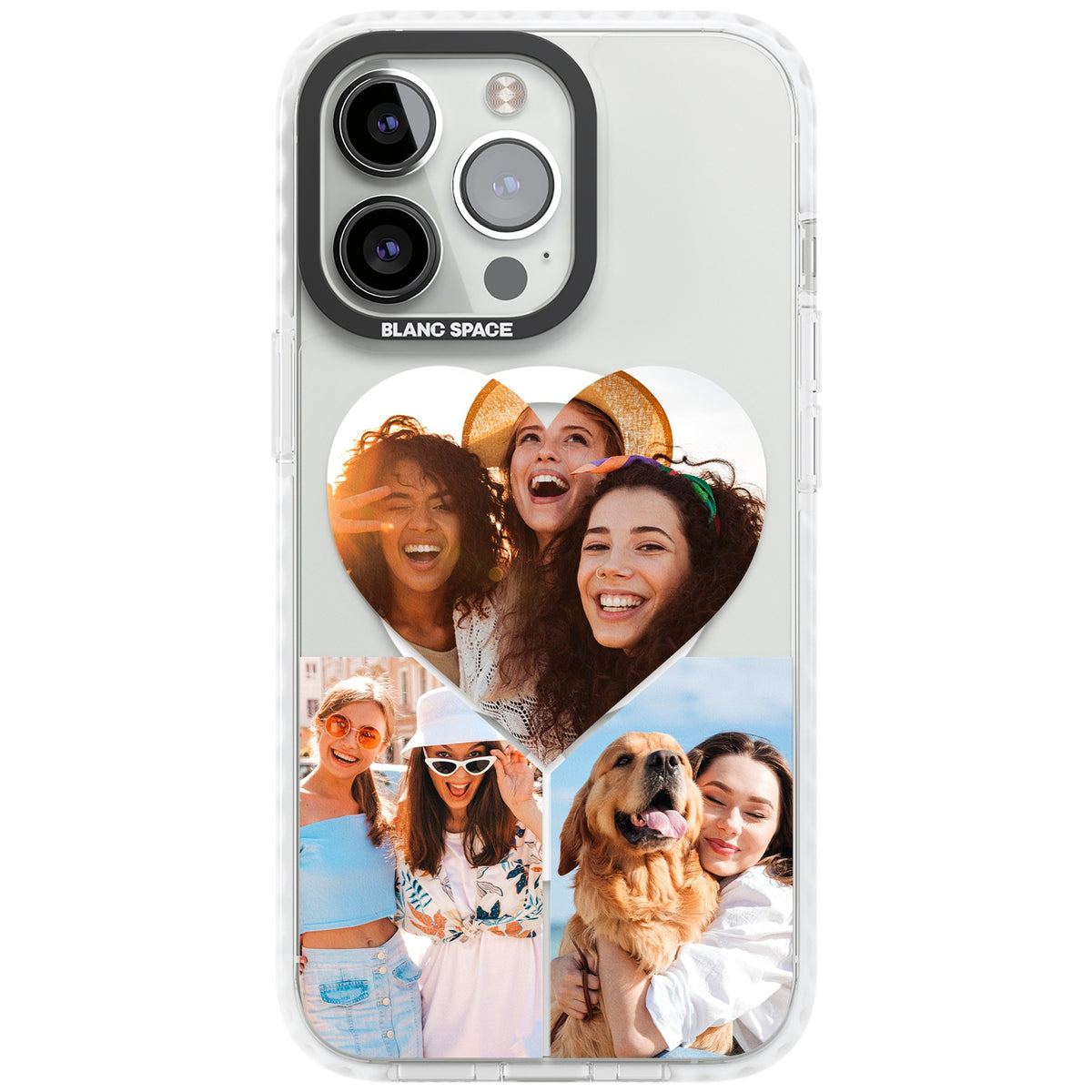 Personalised Heart Photo iPhone 13 Pro / iPhone 13 Pro Max / iPhone 14 Pro / iPhone 14 Pro Max / iPhone 15 Pro / iPhone 15 Pro Max Impact Pro Clear Phone Case front