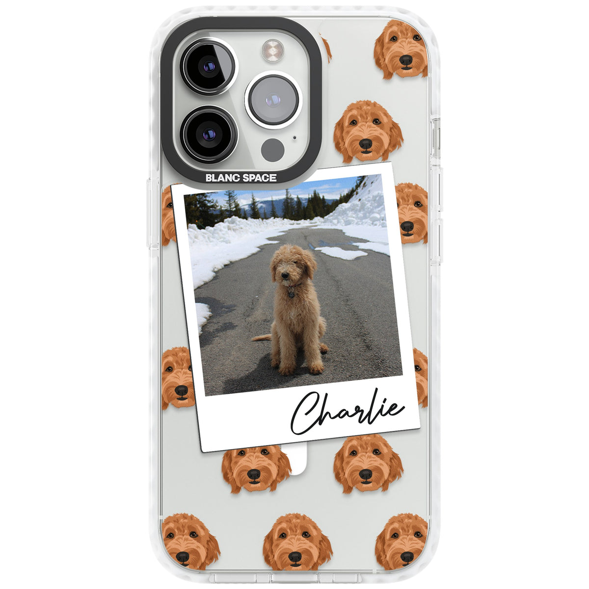Personalised Golden Doodle Dog Photo iPhone 13 Pro / iPhone 13 Pro Max / iPhone 14 Pro / iPhone 14 Pro Max / iPhone 15 Pro / iPhone 15 Pro Max Impact Pro Clear Phone Case front