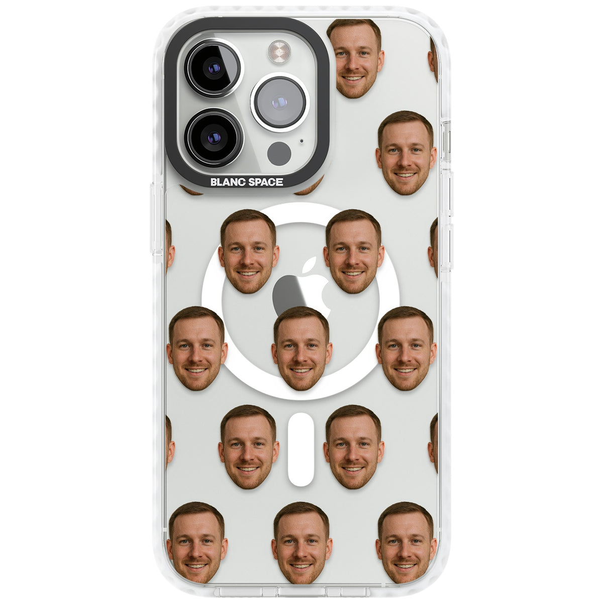 Face Pattern iPhone 13 Pro / iPhone 13 Pro Max / iPhone 14 Pro / iPhone 14 Pro Max / iPhone 15 Pro / iPhone 15 Pro Max Impact Pro Clear Phone Case front