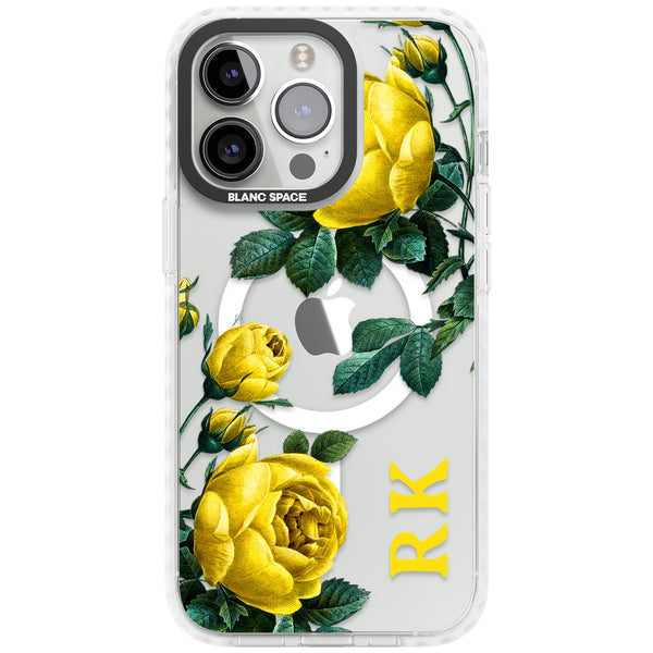 Personalised Vintage Floral Yellow Roses