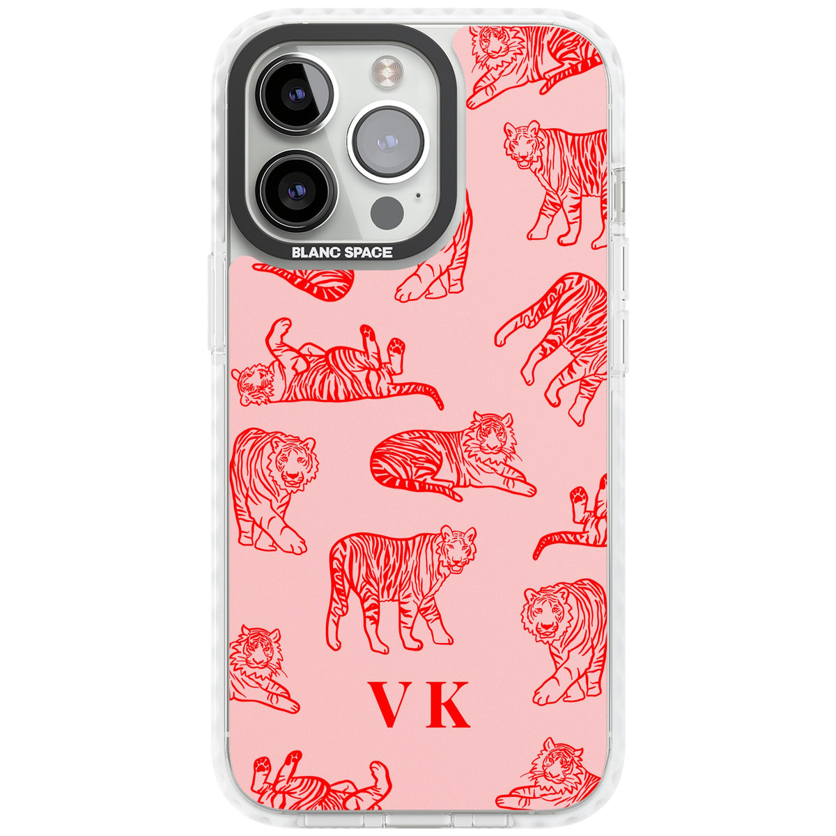 Personalised Scarlet Tiger iPhone 13 Pro / iPhone 13 Pro Max / iPhone 14 Pro / iPhone 14 Pro Max / iPhone 15 Pro / iPhone 15 Pro Max Impact Pro Clear Phone Case front