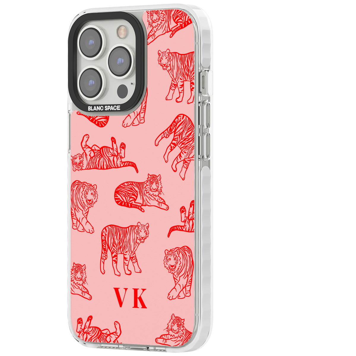 Personalised Scarlet Tiger iPhone 13 Pro / iPhone 13 Pro Max / iPhone 14 Pro / iPhone 14 Pro Max / iPhone 15 Pro / iPhone 15 Pro Max Impact Pro Clear Phone Case side
