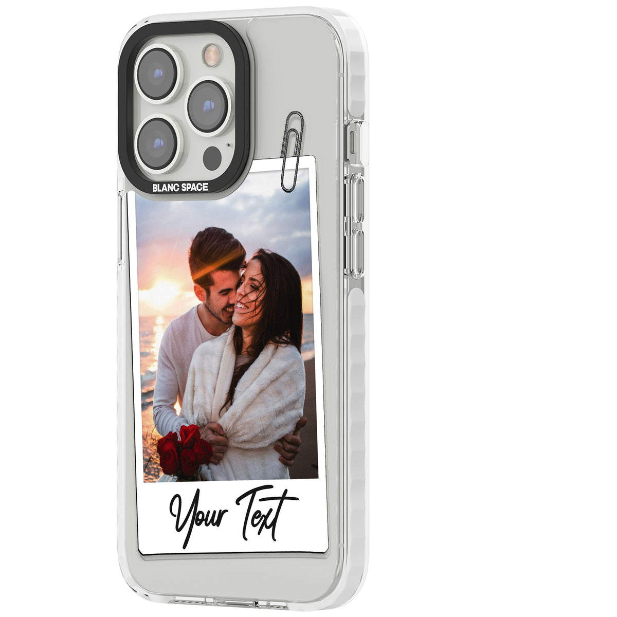 Polaroid Photo Clip iPhone 13 Pro / iPhone 13 Pro Max / iPhone 14 Pro / iPhone 14 Pro Max / iPhone 15 Pro / iPhone 15 Pro Max Impact Pro Clear Phone Case side