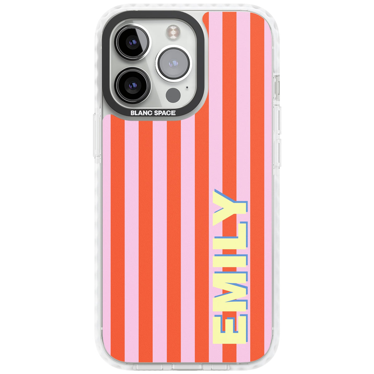 Personalised Havana Stripe iPhone 13 Pro / iPhone 13 Pro Max / iPhone 14 Pro / iPhone 14 Pro Max / iPhone 15 Pro / iPhone 15 Pro Max Impact Pro Clear Phone Case front