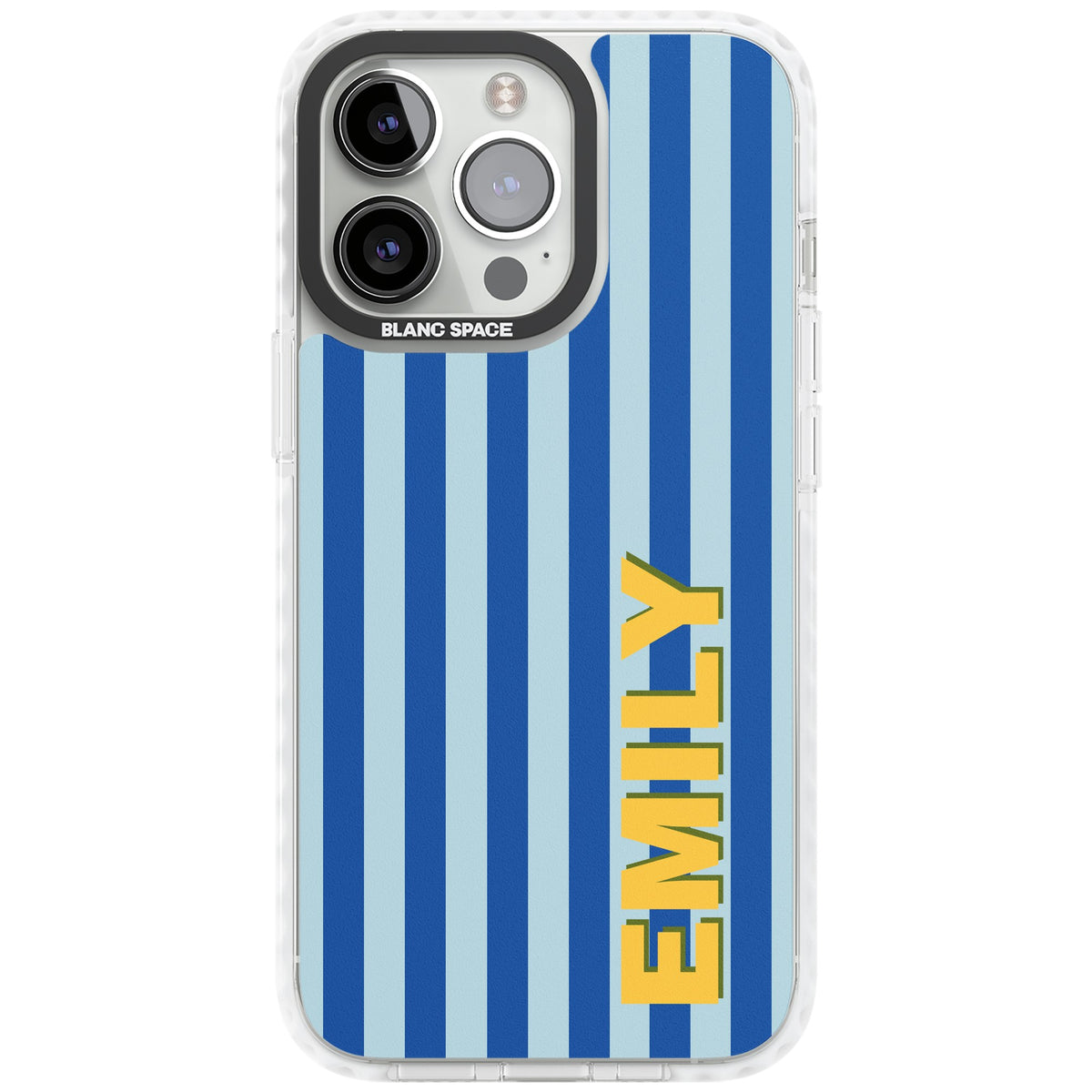 Personalised Athenian Stripe iPhone 13 Pro / iPhone 13 Pro Max / iPhone 14 Pro / iPhone 14 Pro Max / iPhone 15 Pro / iPhone 15 Pro Max Impact Pro Clear Phone Case front