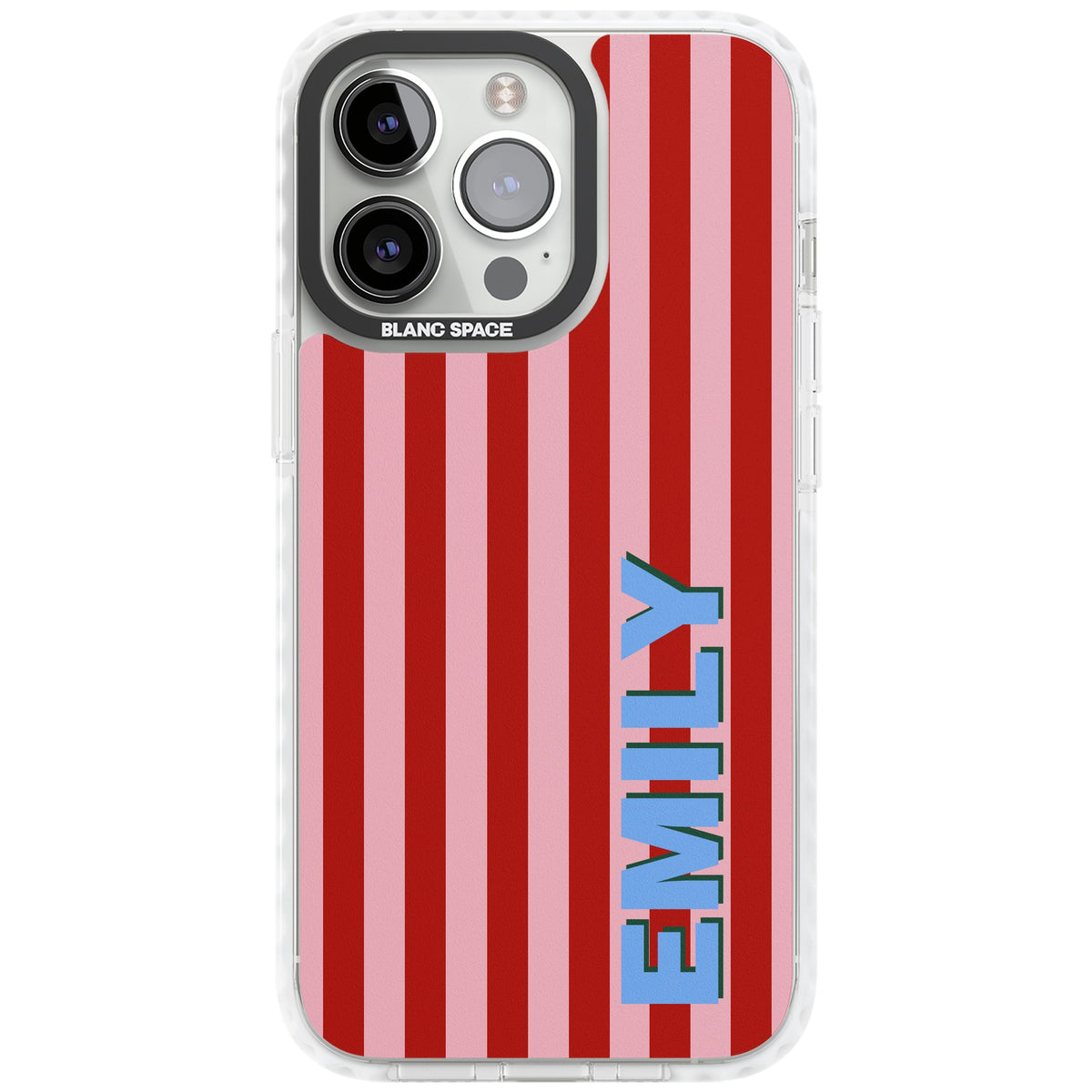 Personalised Market Stripe iPhone 13 Pro / iPhone 13 Pro Max / iPhone 14 Pro / iPhone 14 Pro Max / iPhone 15 Pro / iPhone 15 Pro Max Impact Pro Clear Phone Case front