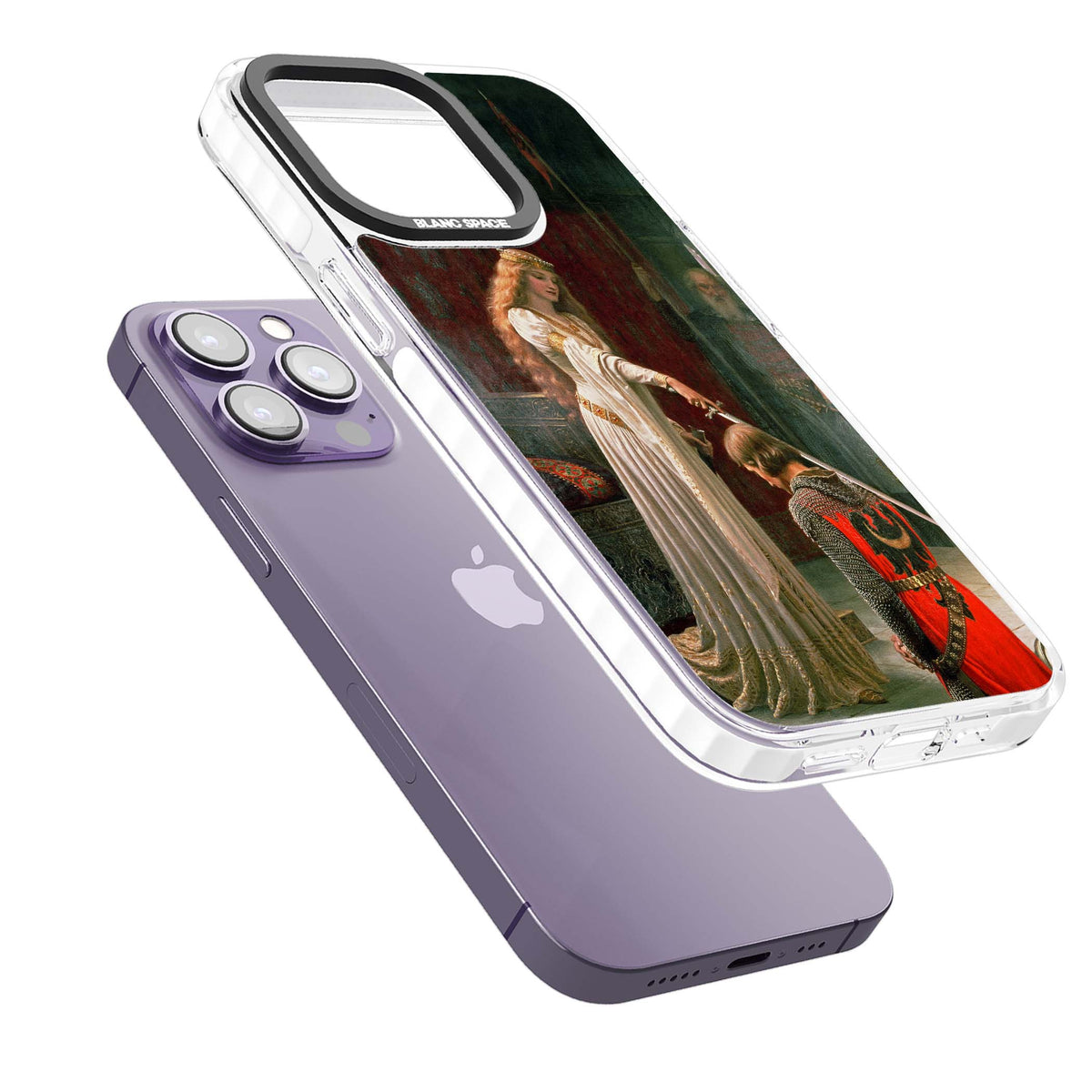 The Accolade renaissance art iPhone case featuring Edmund Blair Leighton's painting of a queen knighting a kneeling knight | Impact Magsafe case for iPhone 13 Pro, iPhone 14 Pro, iPhone 15 Pro