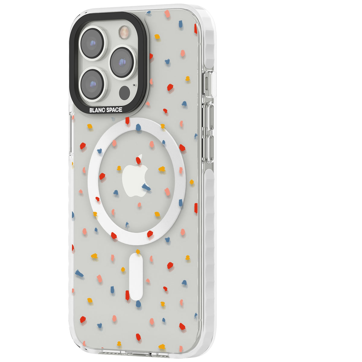 Small Confetti iPhone 13 Pro / iPhone 13 Pro Max / iPhone 14 Pro / iPhone 14 Pro Max / iPhone 15 Pro / iPhone 15 Pro Max Impact Pro Clear Phone Case side