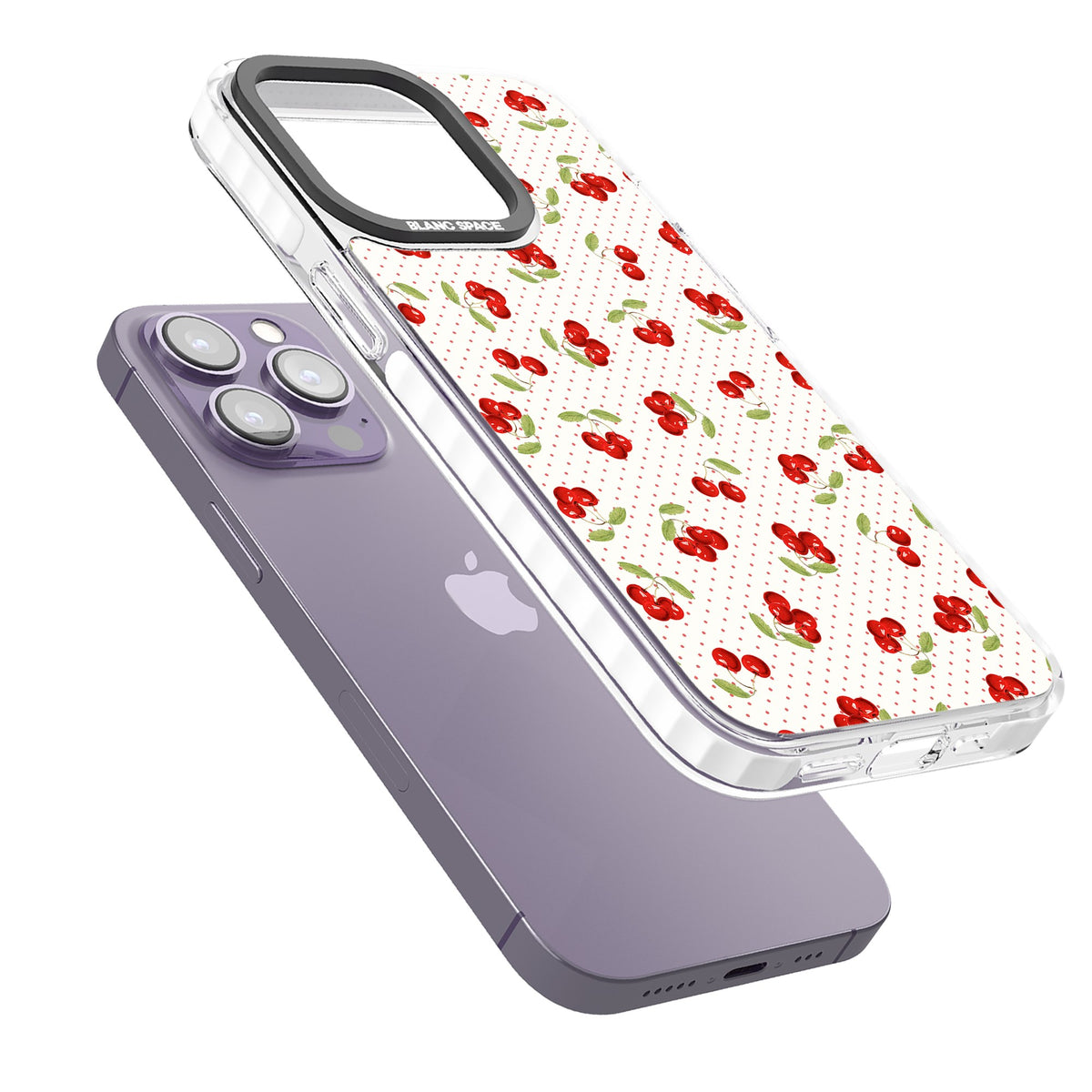 Cherry Picking iPhone 13 Pro / iPhone 13 Pro Max / iPhone 14 Pro / iPhone 14 Pro Max / iPhone 15 Pro / iPhone 15 Pro Max Impact Pro Clear Phone Case angled