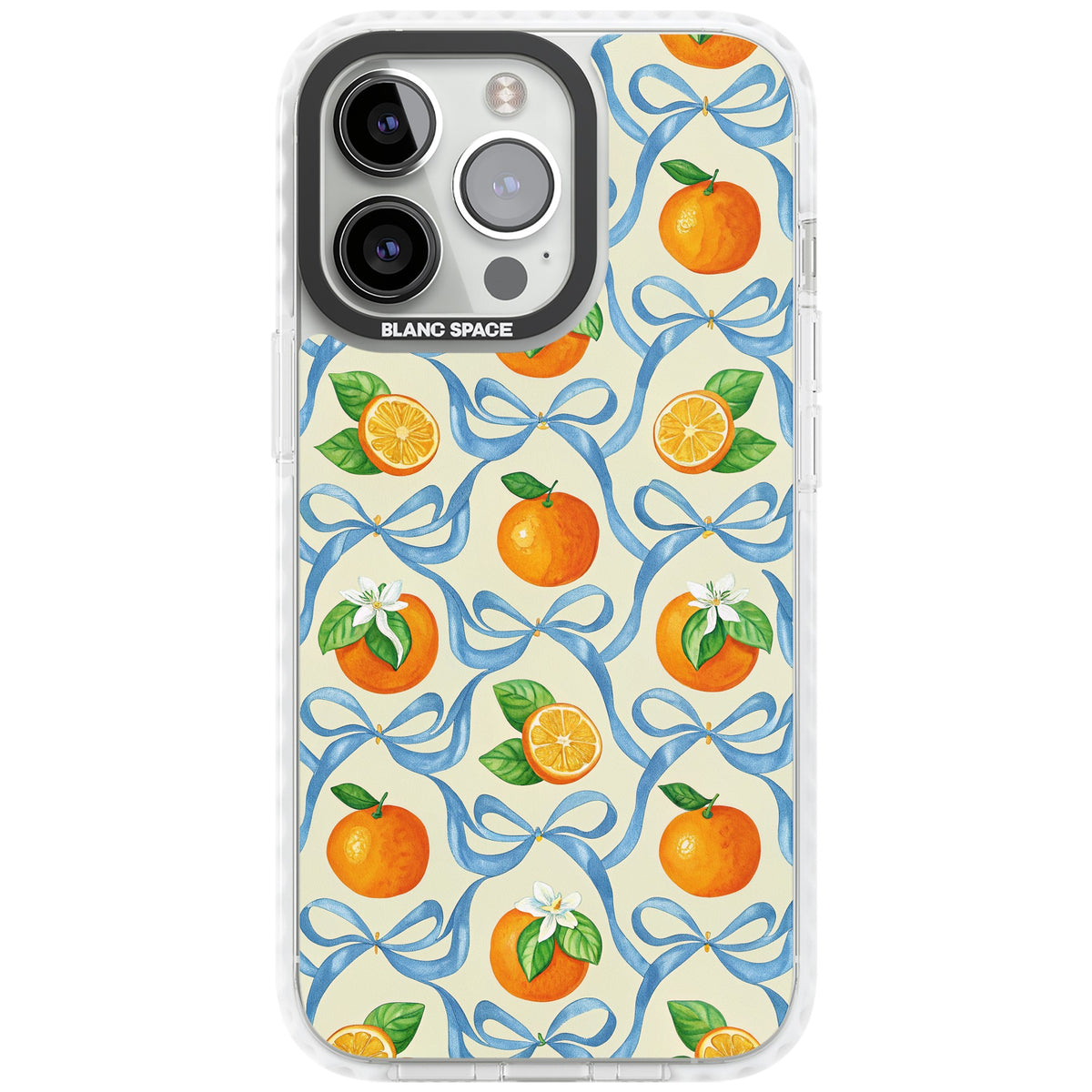 Bows & Clementines iPhone 13 Pro / iPhone 13 Pro Max / iPhone 14 Pro / iPhone 14 Pro Max / iPhone 15 Pro / iPhone 15 Pro Max Impact Pro Clear Phone Case front