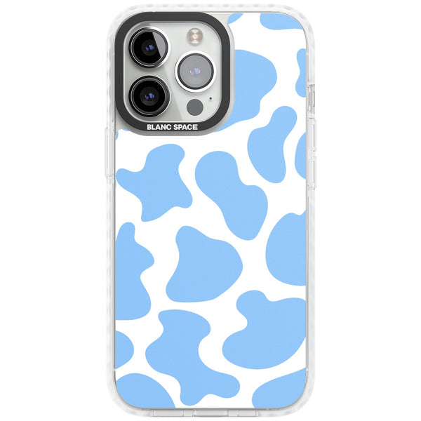 Blue And White Cow Print