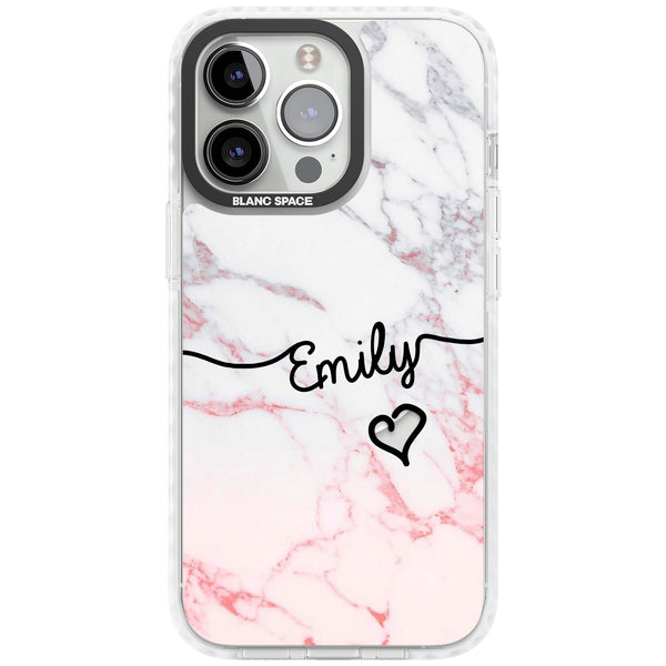 Personalised Pink Fade Marble Heart