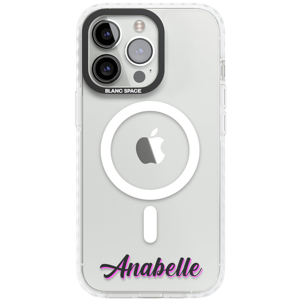 Personalised Cute Bottom Name iPhone 13 Pro / iPhone 13 Pro Max / iPhone 14 Pro / iPhone 14 Pro Max / iPhone 15 Pro / iPhone 15 Pro Max Impact Pro Clear Phone Case front
