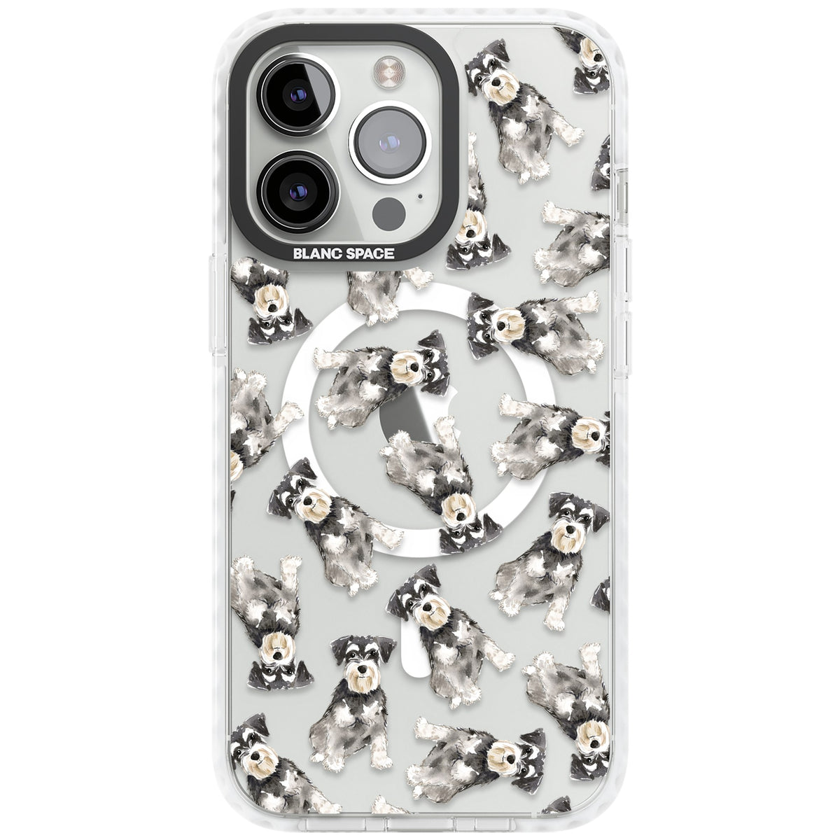 Miniature Schnauzer Watercolor iPhone 13 Pro / iPhone 13 Pro Max / iPhone 14 Pro / iPhone 14 Pro Max / iPhone 15 Pro / iPhone 15 Pro Max Impact Pro Clear Phone Case front
