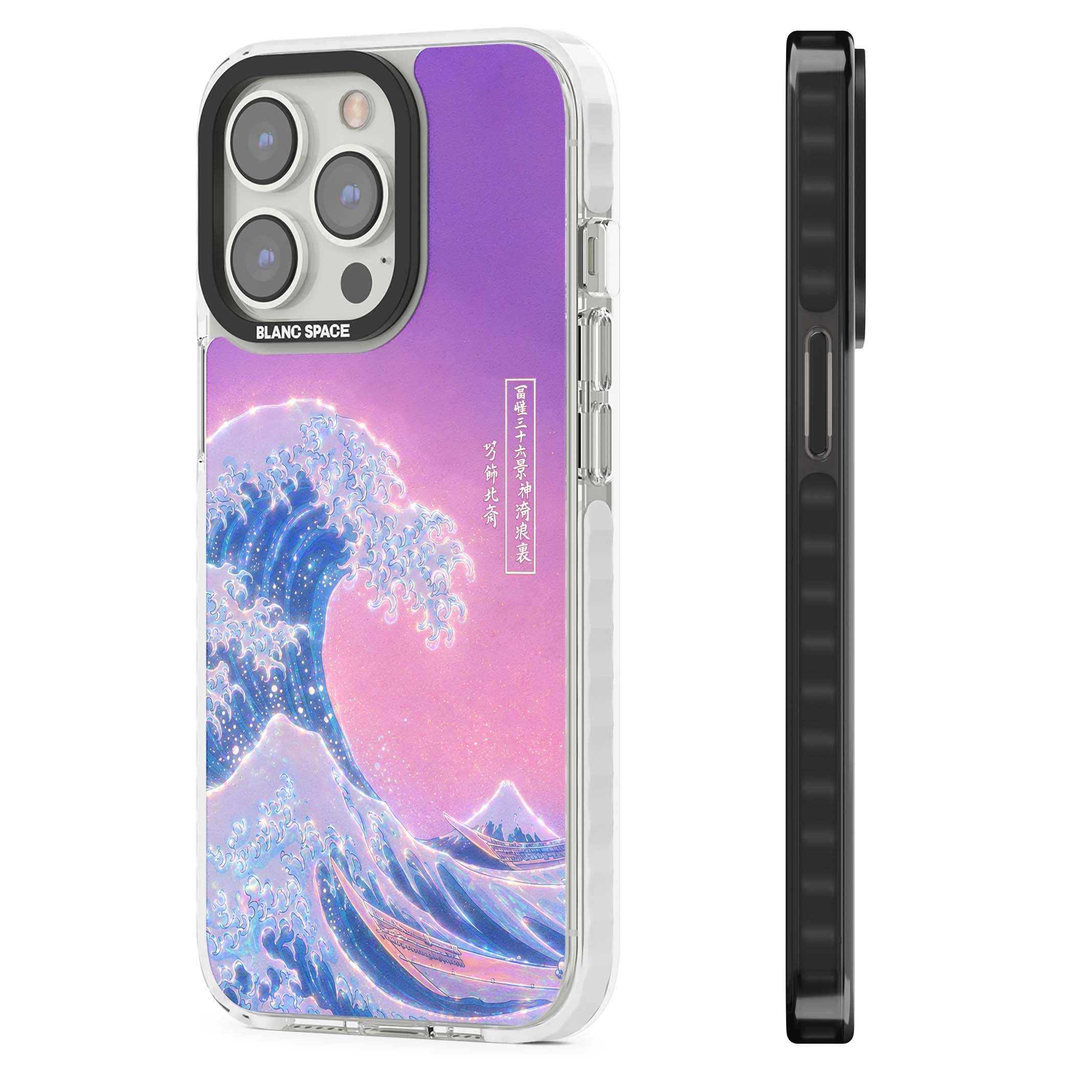 The Great Opal Wave Japanese iPhone case featuring Hokusai's great wave in iridescent pastels with lilac sky and Mou | Impact Magsafe case for iPhone 13 Pro, iPhone 14 Pro, iPhone 15 Pro