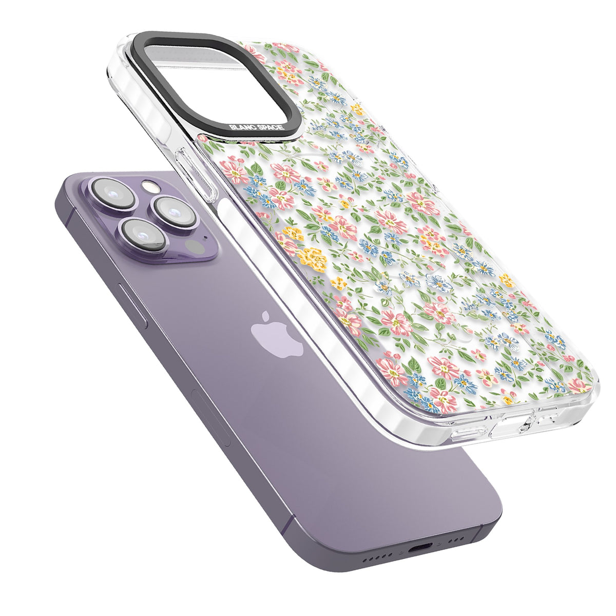 Soft Meadow iPhone 13 Pro / iPhone 13 Pro Max / iPhone 14 Pro / iPhone 14 Pro Max / iPhone 15 Pro / iPhone 15 Pro Max Impact Pro Clear Phone Case angled