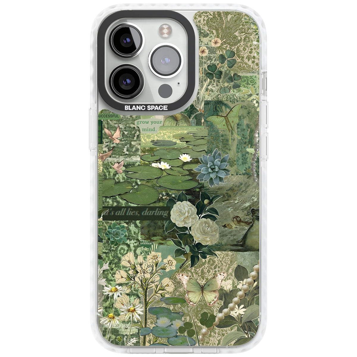 Sage Collage iPhone 13 Pro / iPhone 13 Pro Max / iPhone 14 Pro / iPhone 14 Pro Max / iPhone 15 Pro / iPhone 15 Pro Max Impact Pro Clear Phone Case front